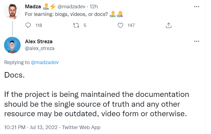 Tweet about learning methods