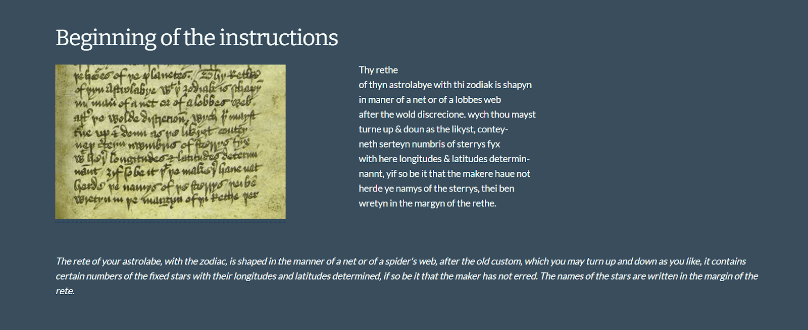 Geoffrey Chaucer's Treatise on the Astrolabe