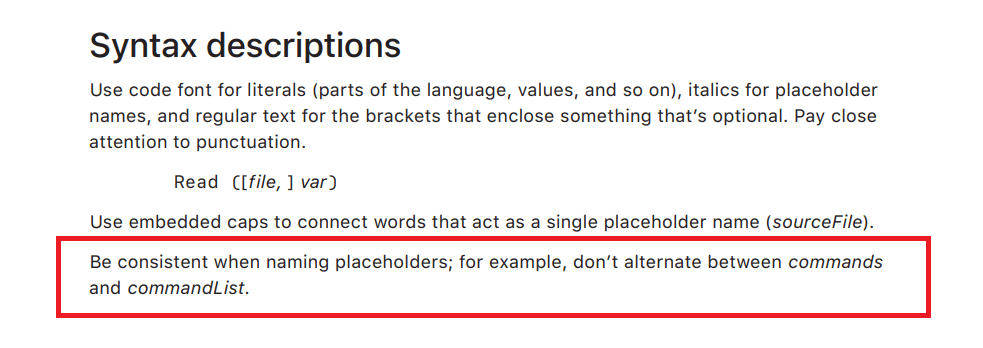 Apple technical writing style guides