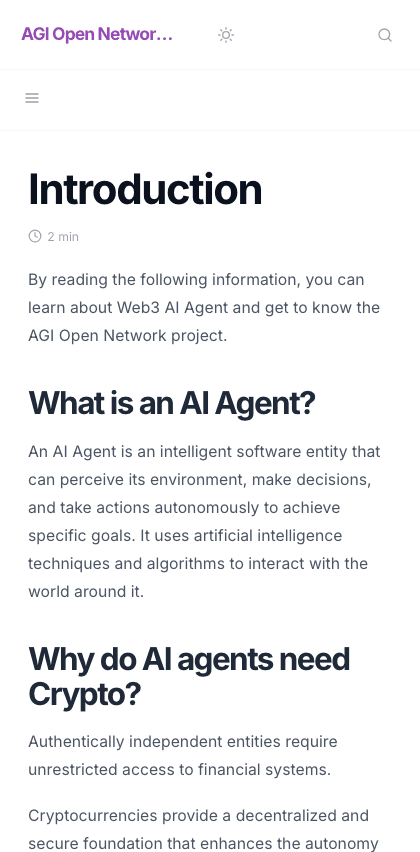 Agiopen documentation portal mobile view