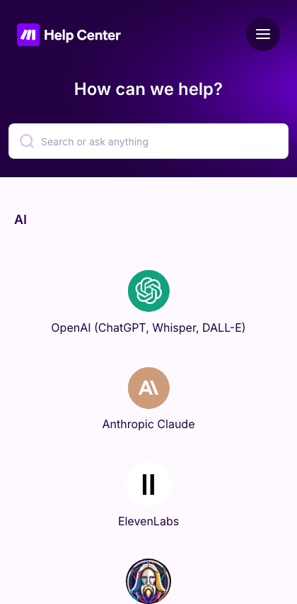 Make.com documentation portal mobile view