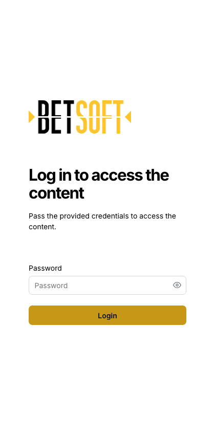 Betsoft documentation portal mobile view