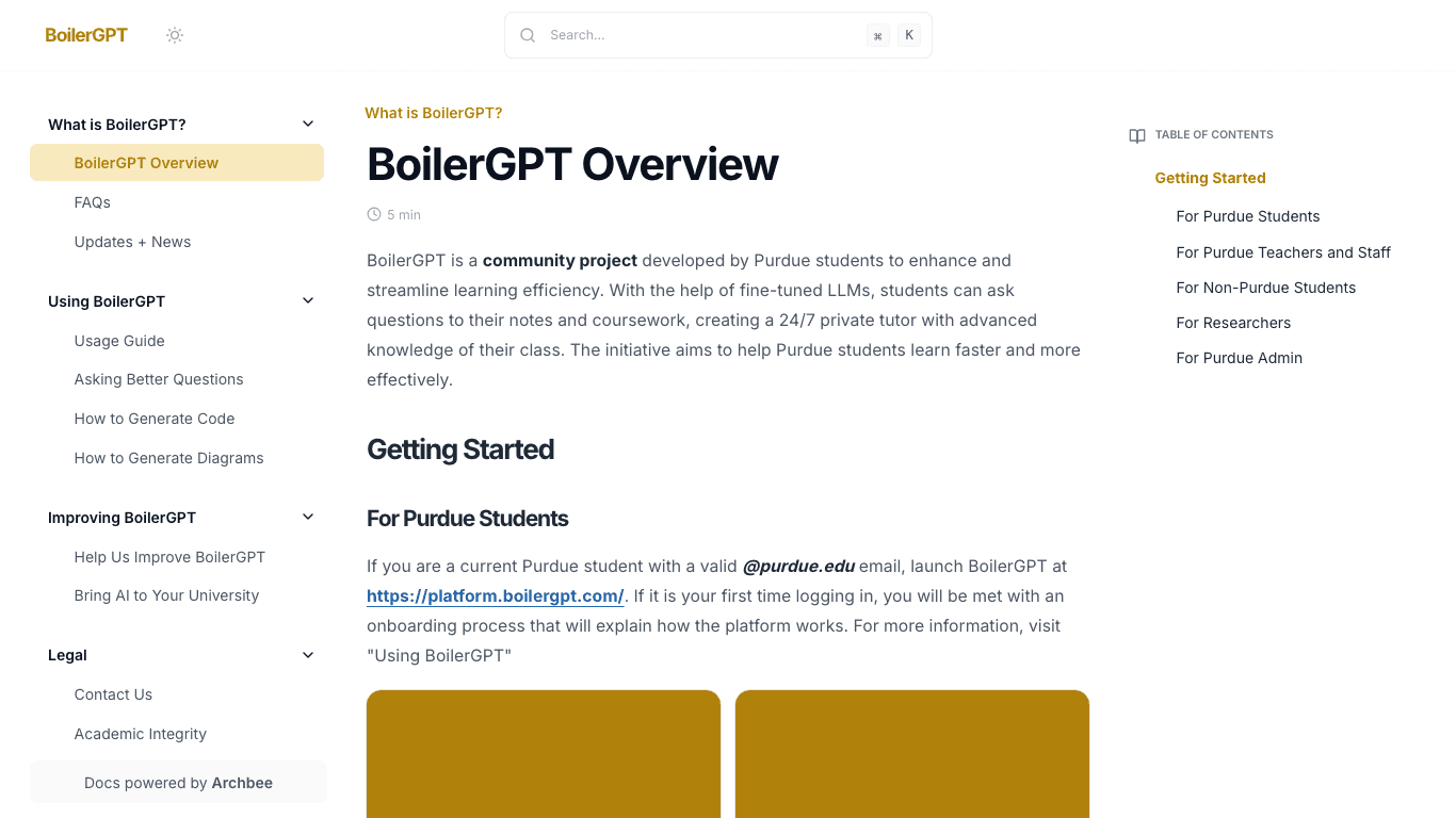 Boilergpt documentation portal