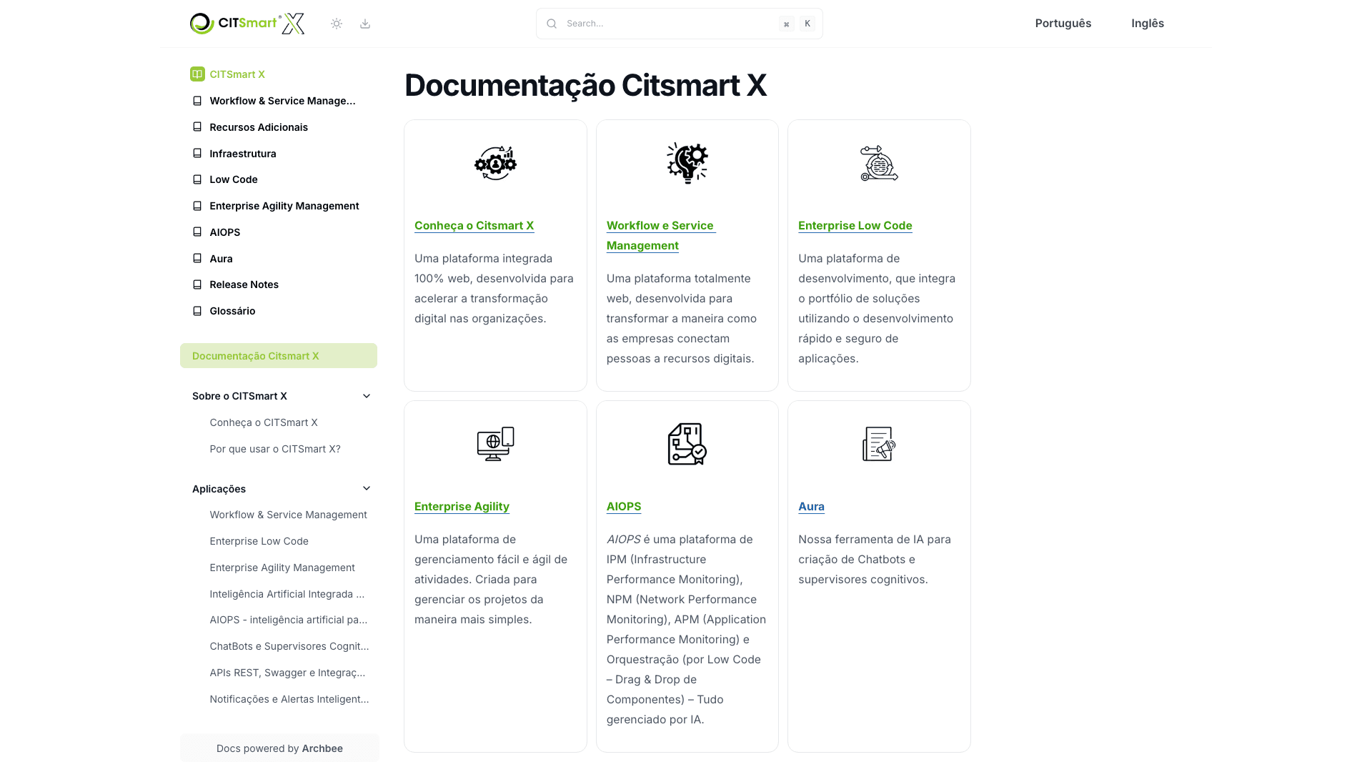 Citsmart documentation portal desktop view