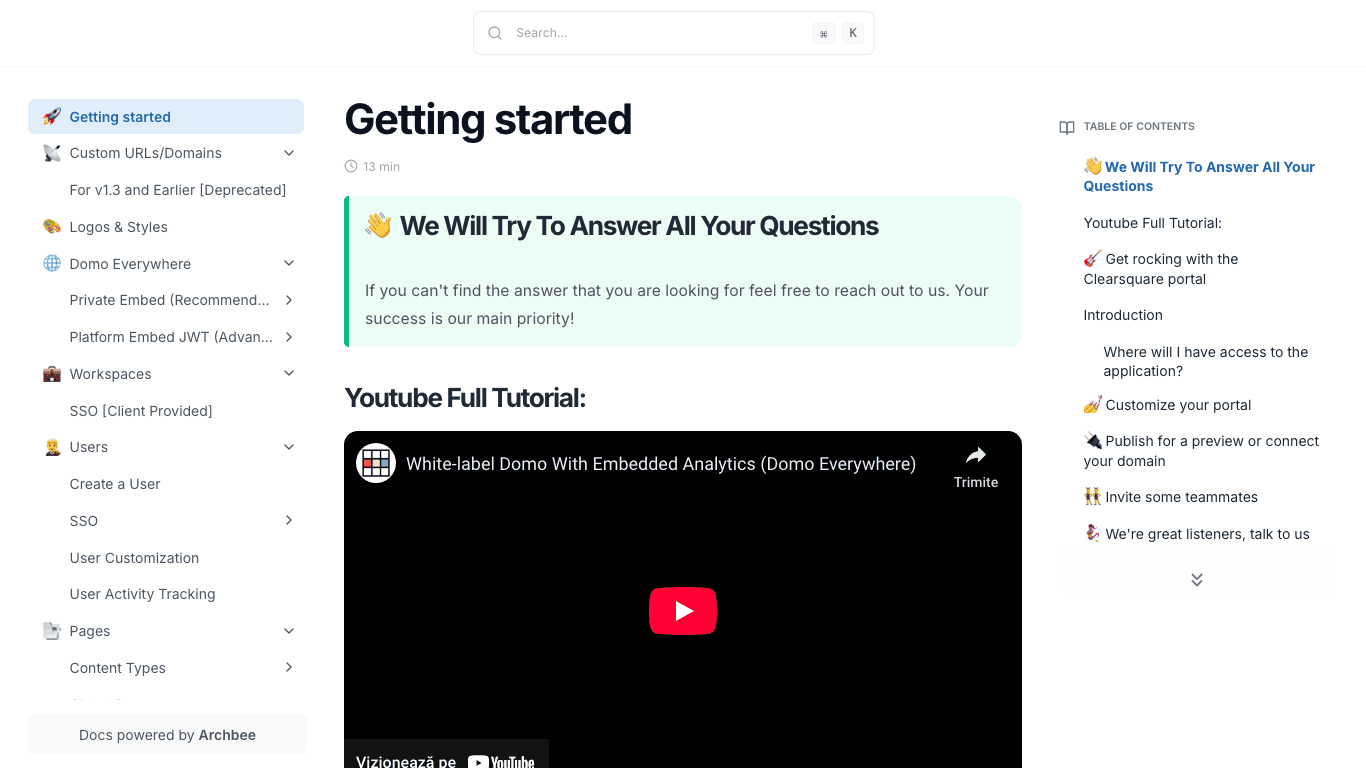 clearsquare documentation portal