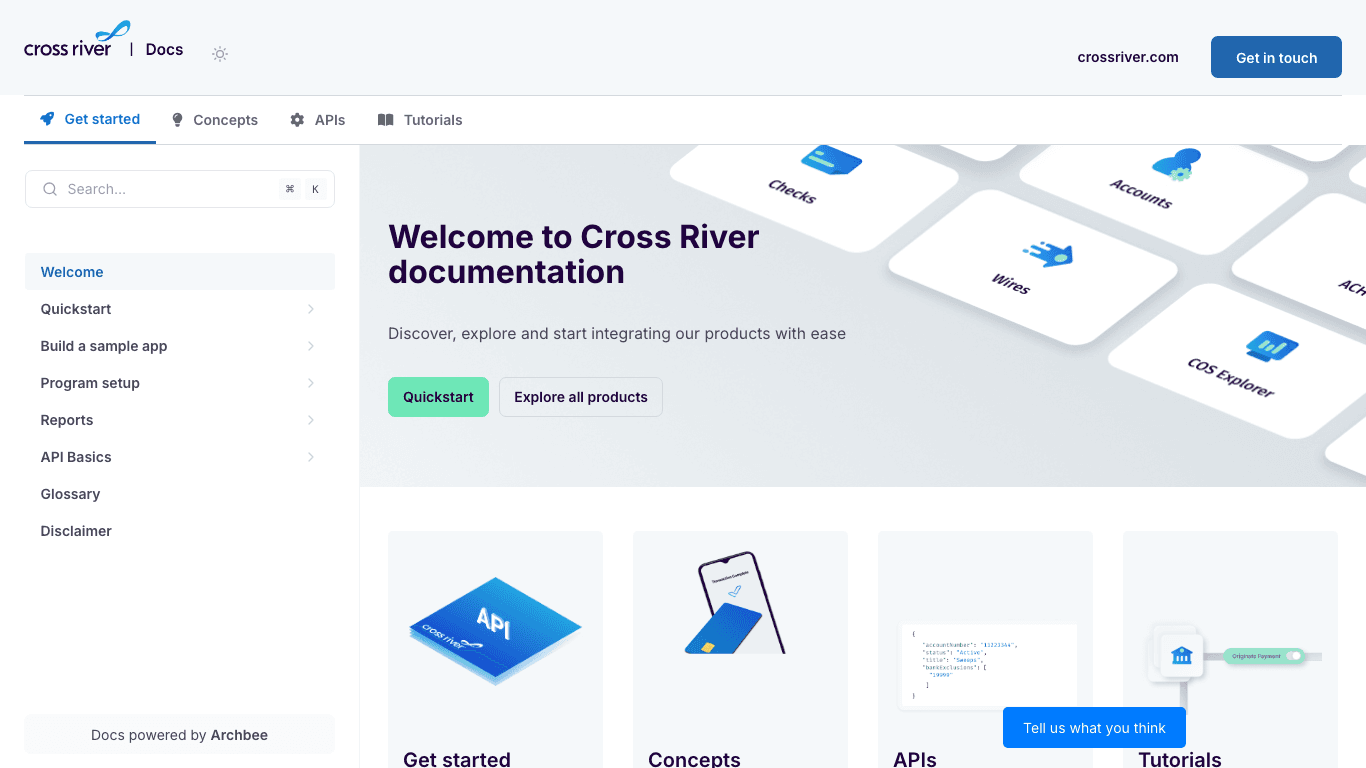 Cross River documentation portal
