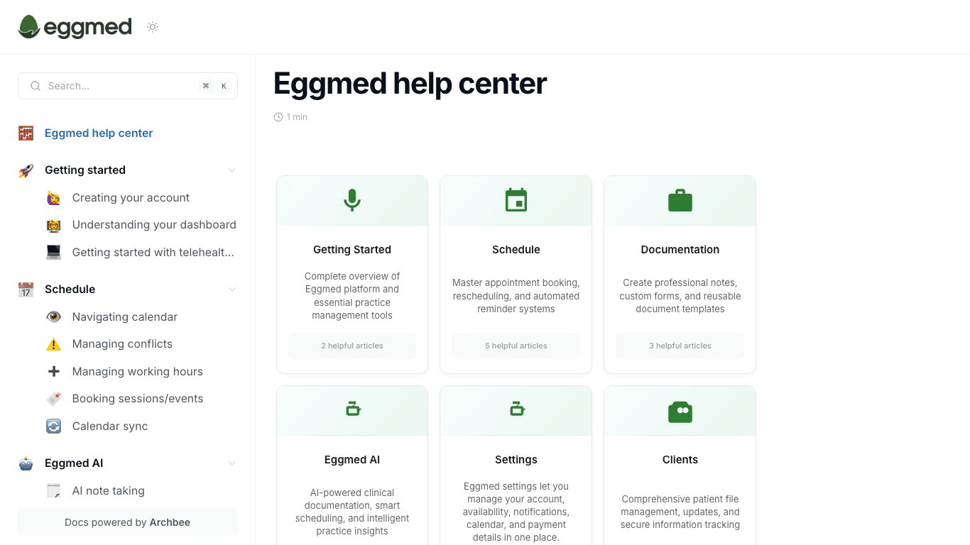 Eggmed documentation portal