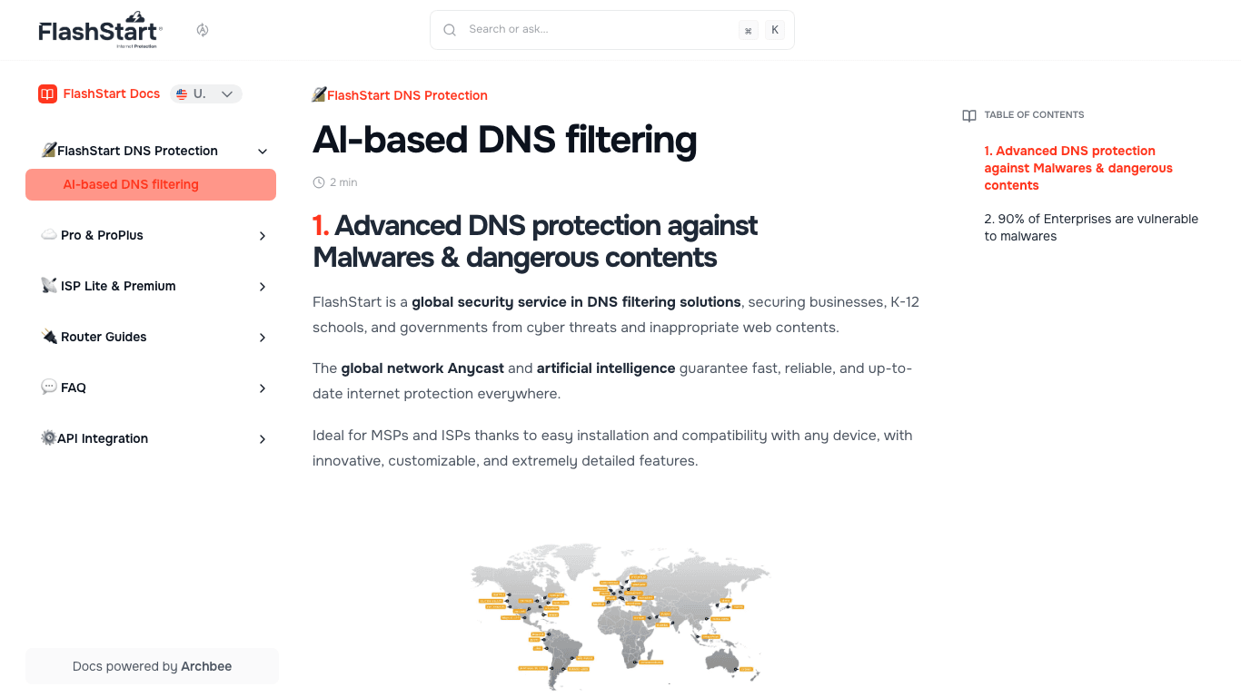 FlashStart documentation portal