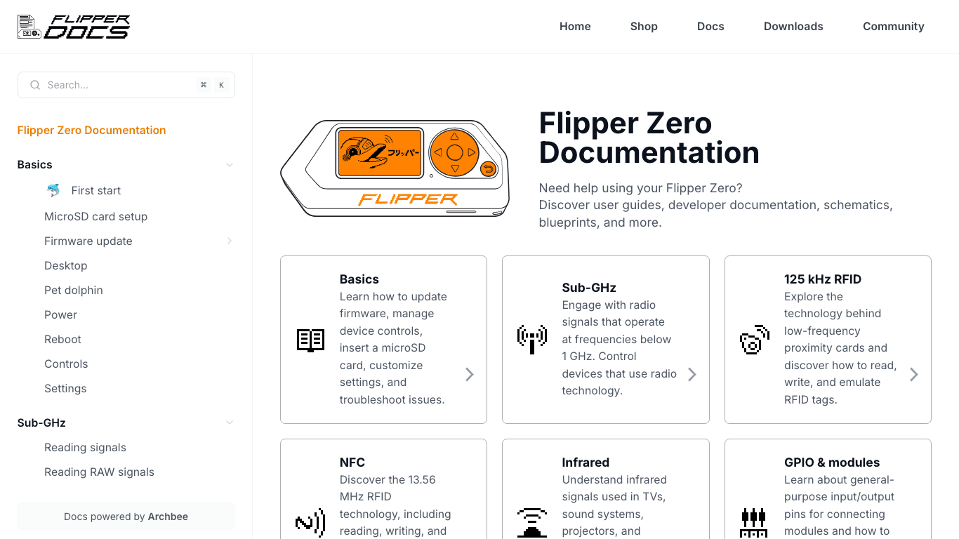 Flipper Zero documentation portal