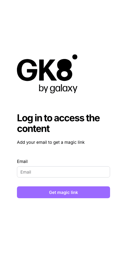 Gk8 documentation portal mobile view