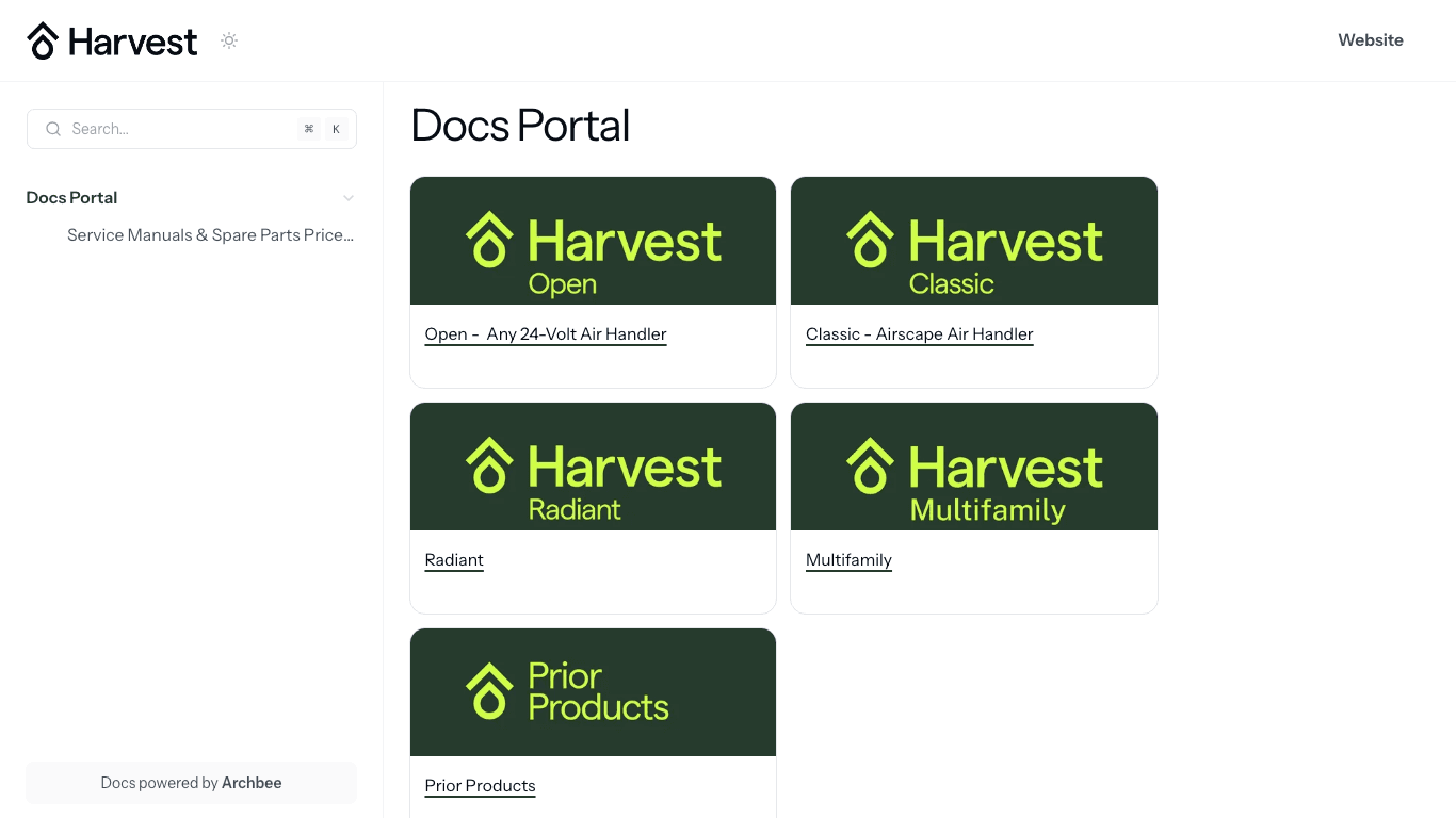 Harvest Thermal documentation portal