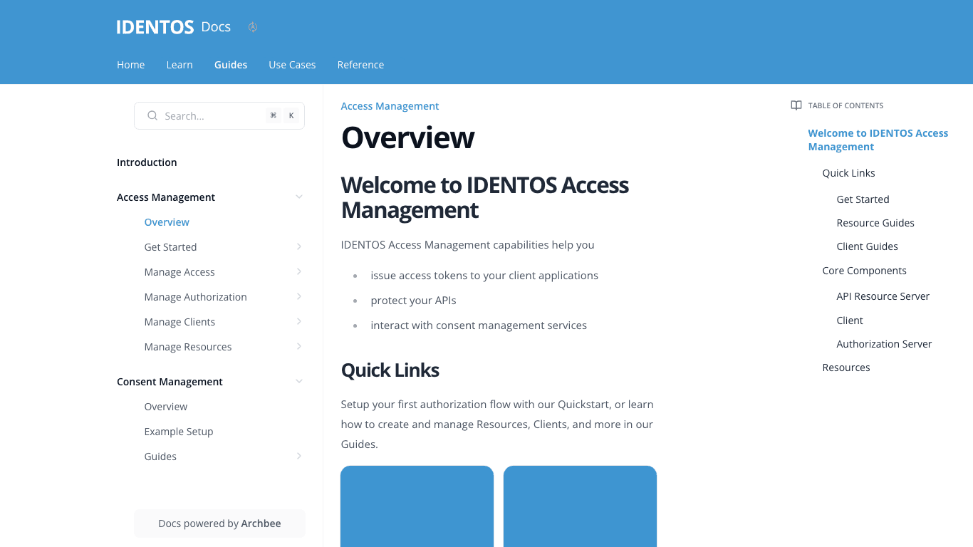 Identos documentation portal