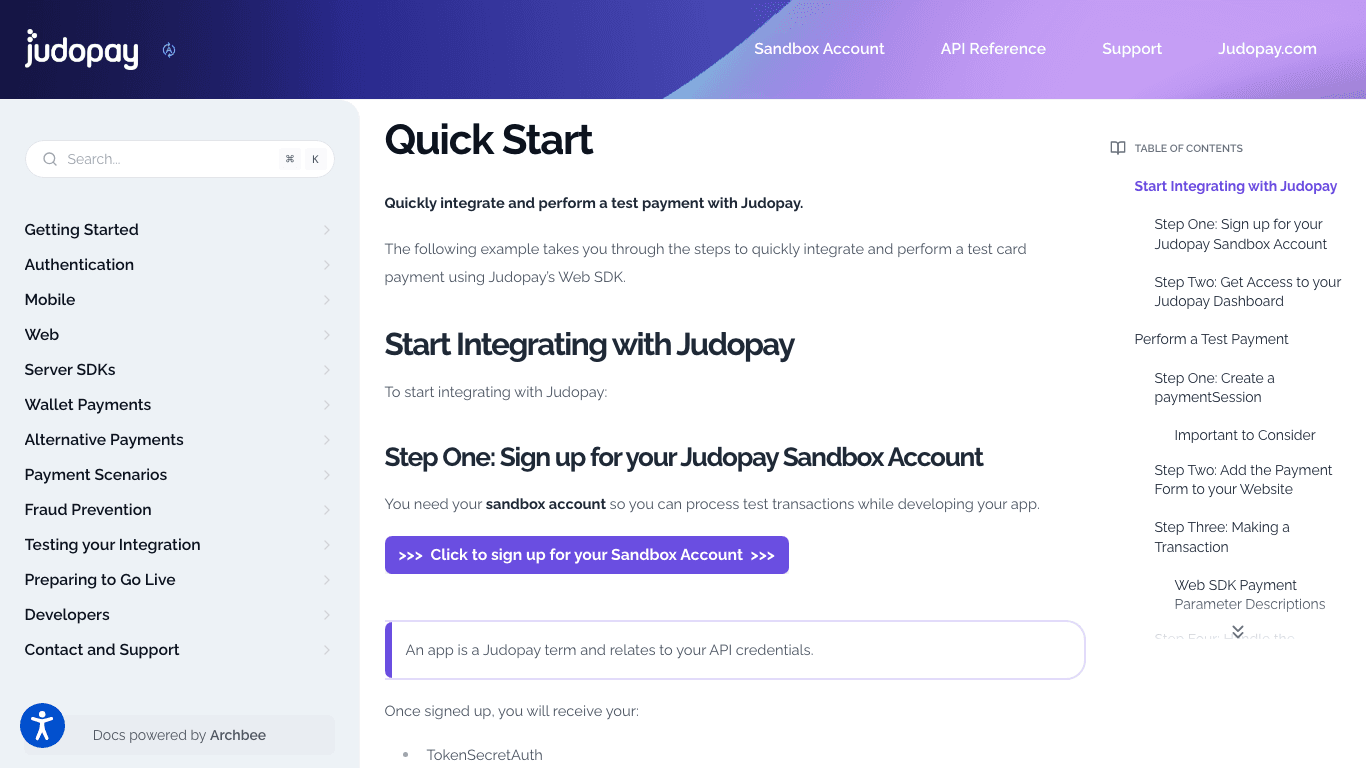 judopay documentation portal