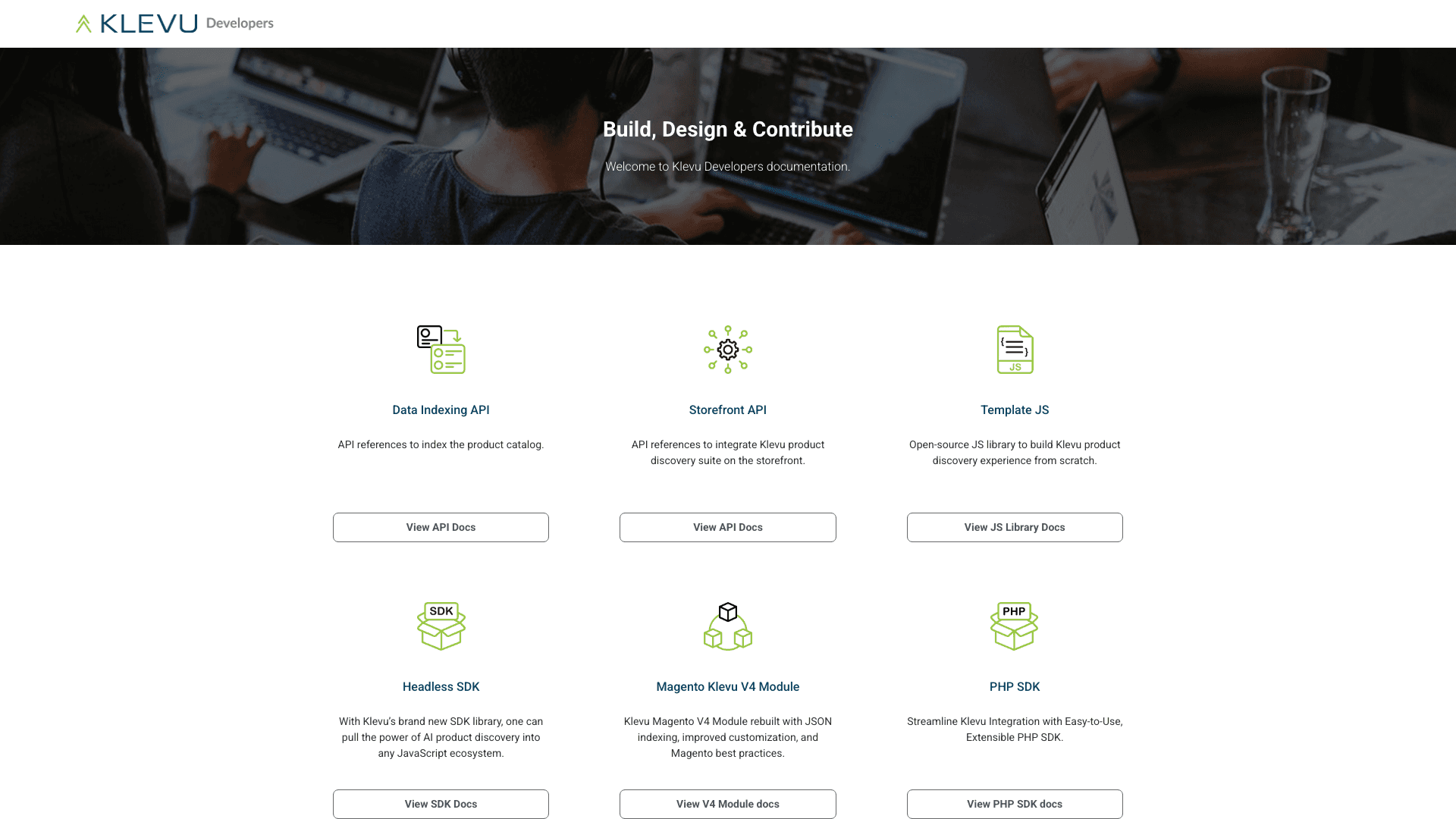 Klevu documentation portal desktop view