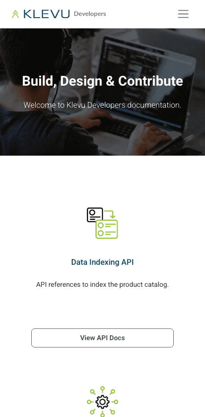 Klevu documentation portal mobile view