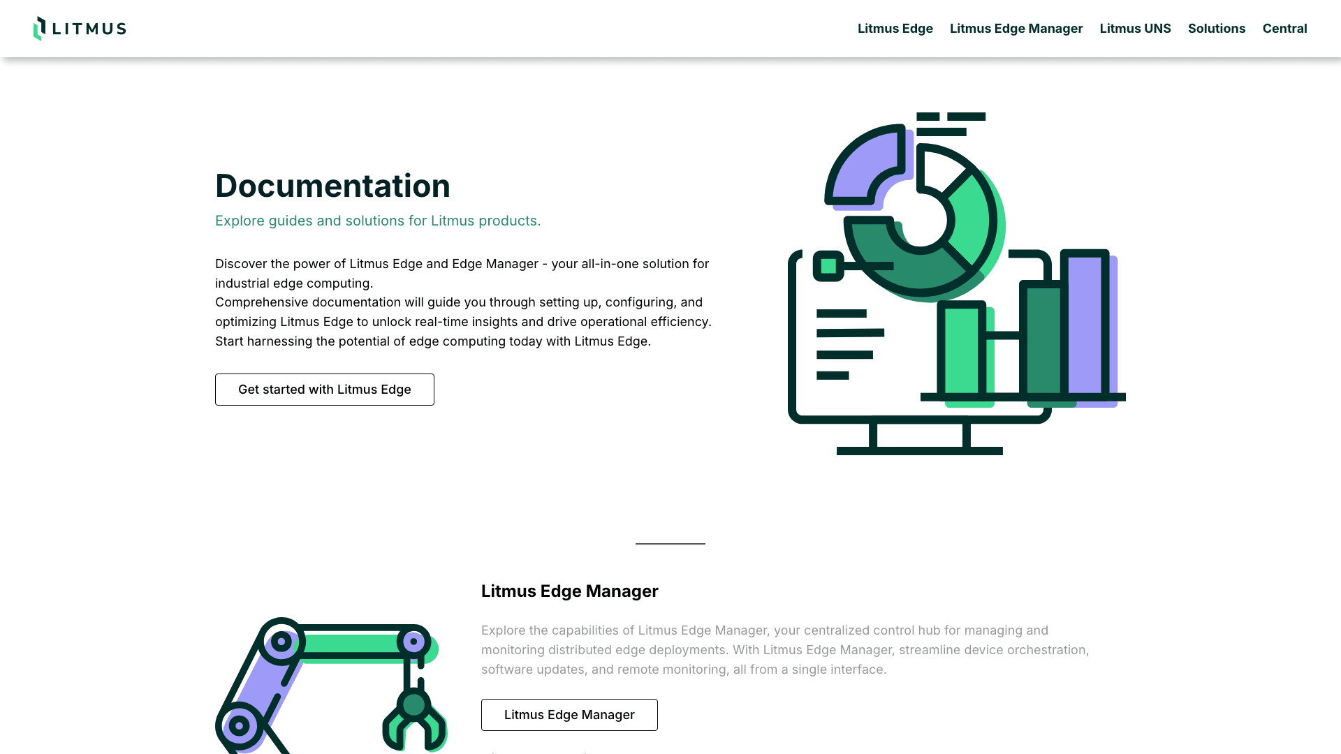 Litmus documentation portal desktop view