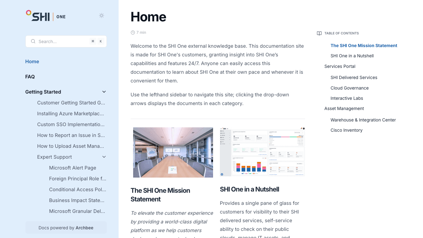 One documentation portal