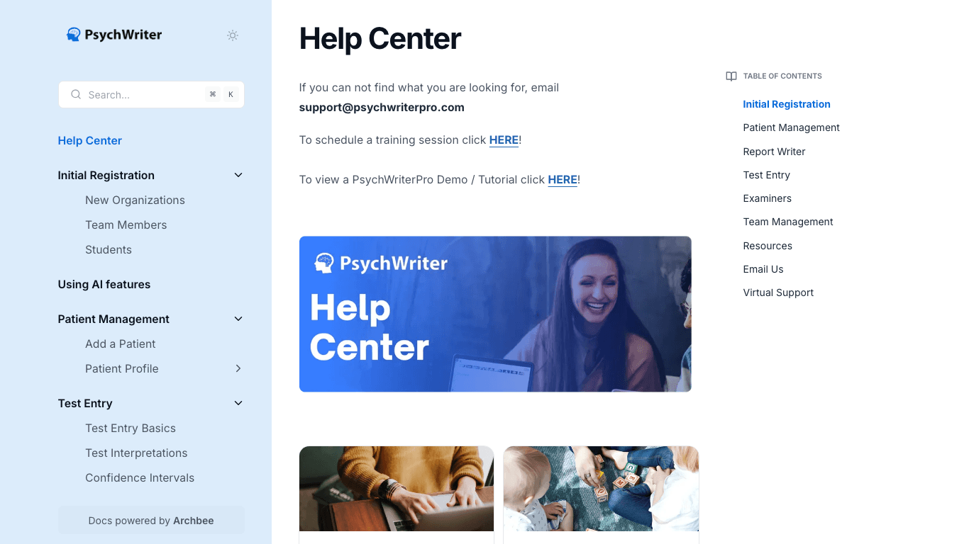 Psych Writer documentation portal