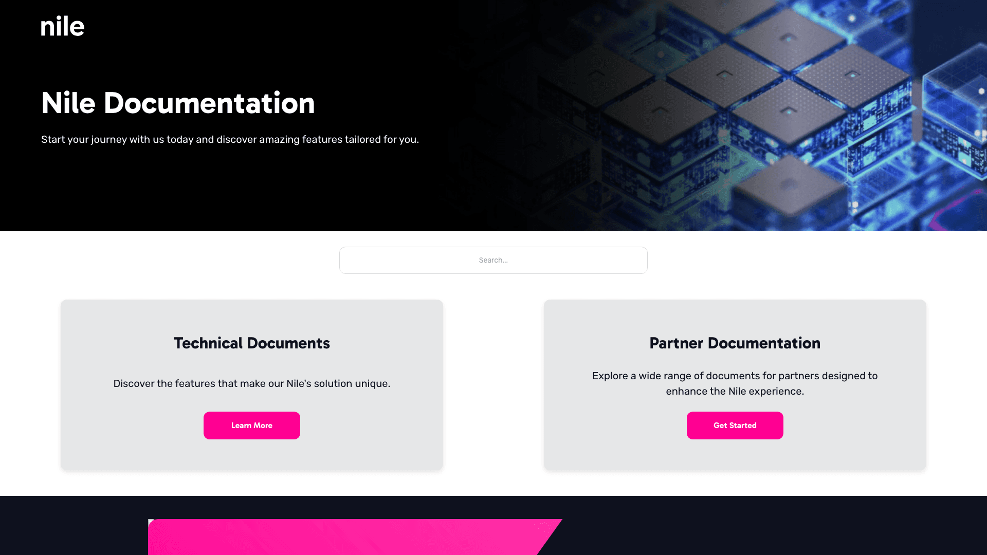 NileSecure documentation portal desktop view