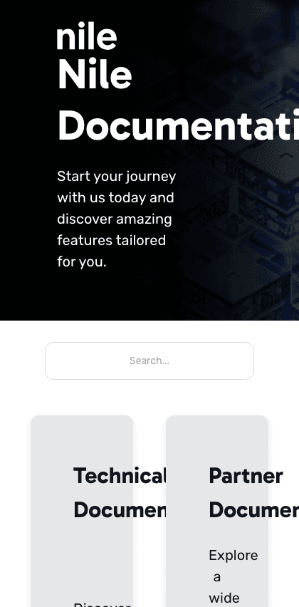 NileSecure documentation portal mobile view