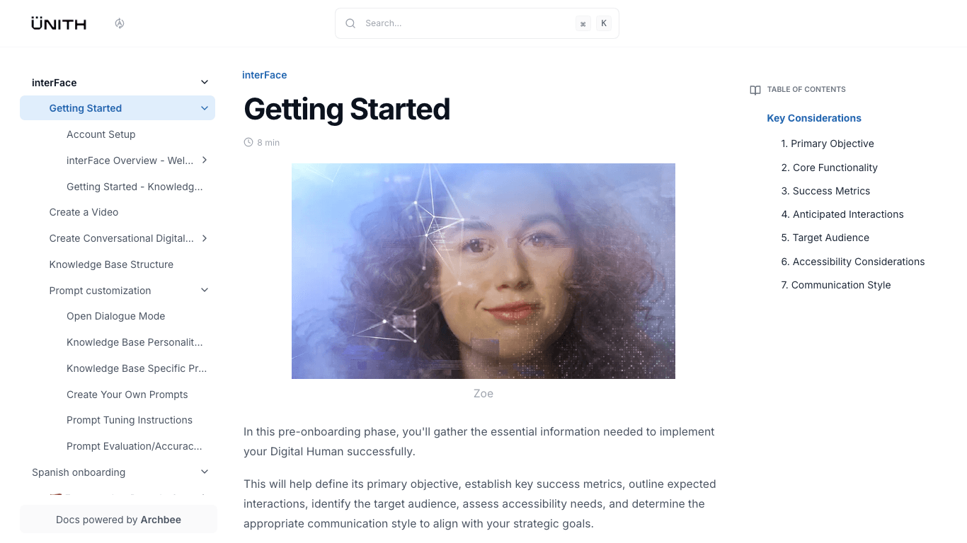 Unith documentation portal