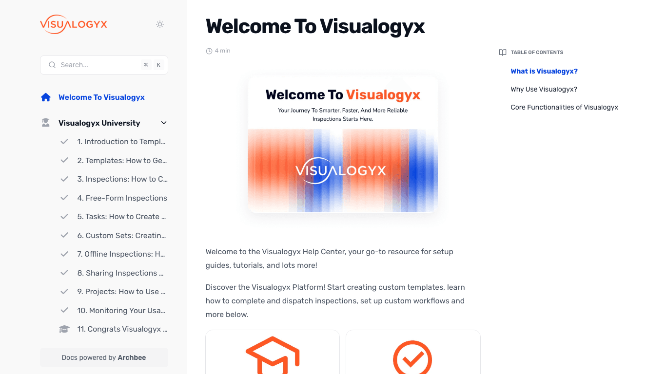 Visualogyx documentation portal