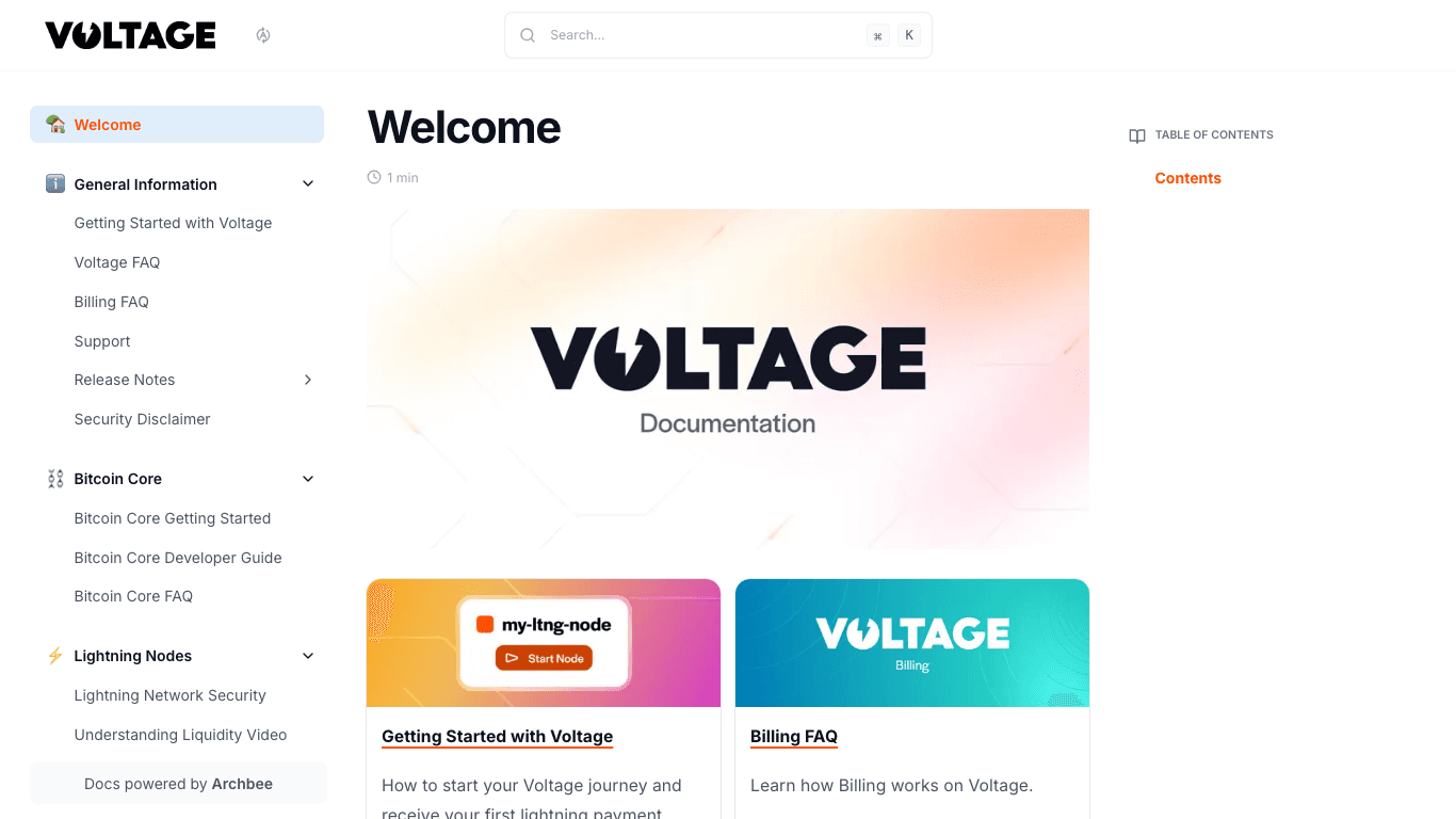 Voltage documentation portal