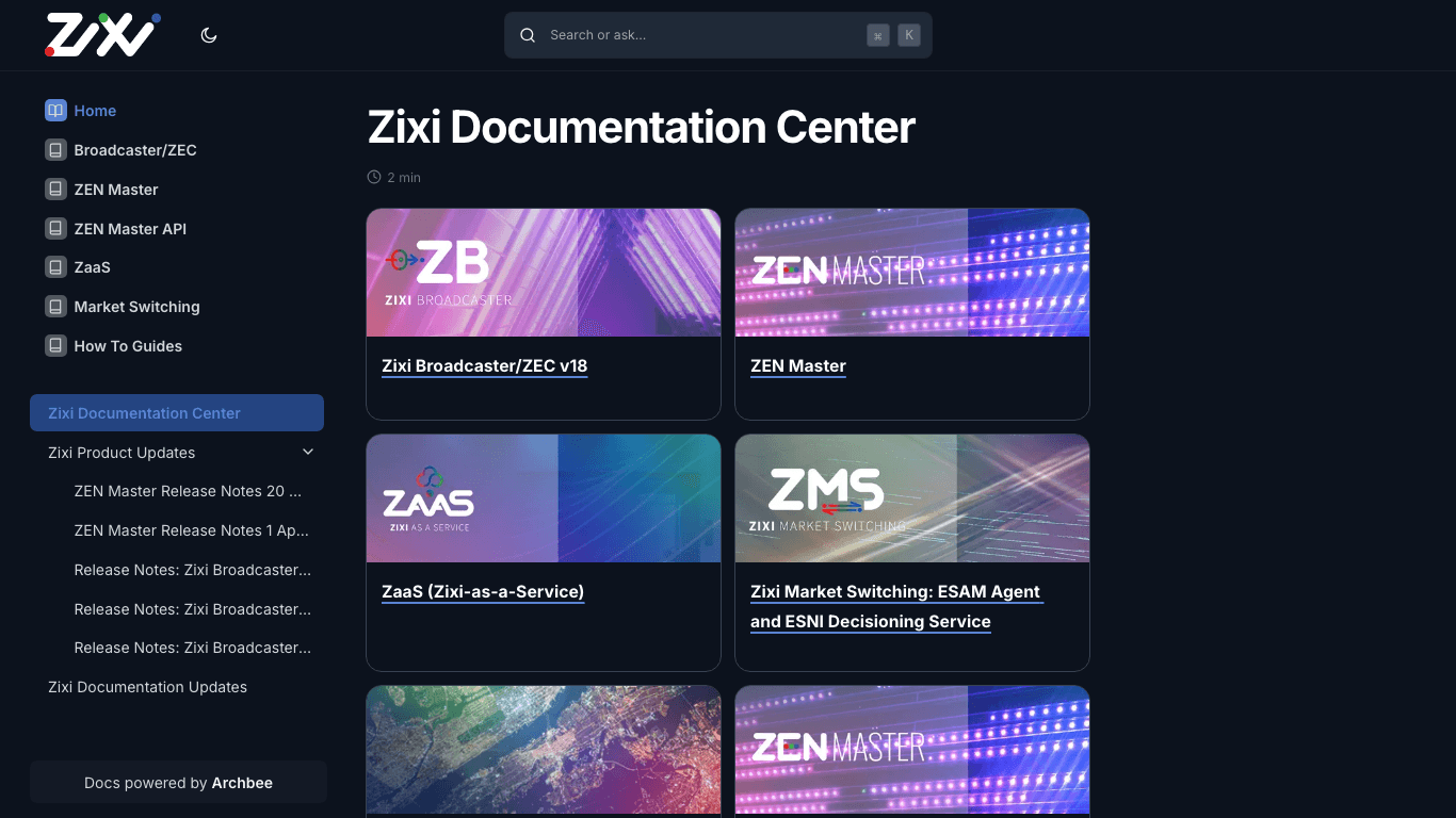 Zixi documentation portal