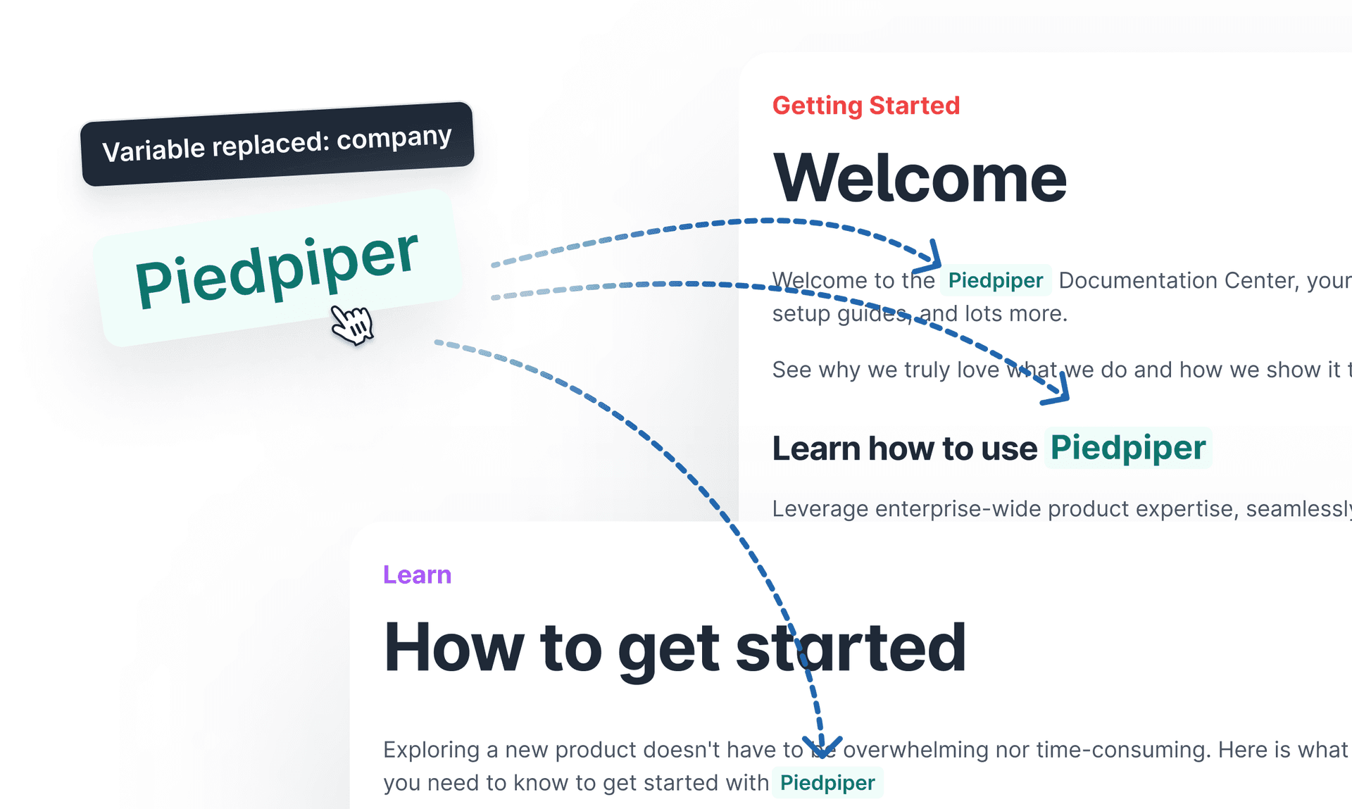 Include dynamic variables in your documents